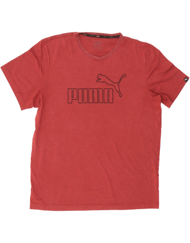 PUMA Mens Graphic T-Shirt Top Large Red Polyester Vintage Puma and Second-Hand Puma from Messina Hembry 