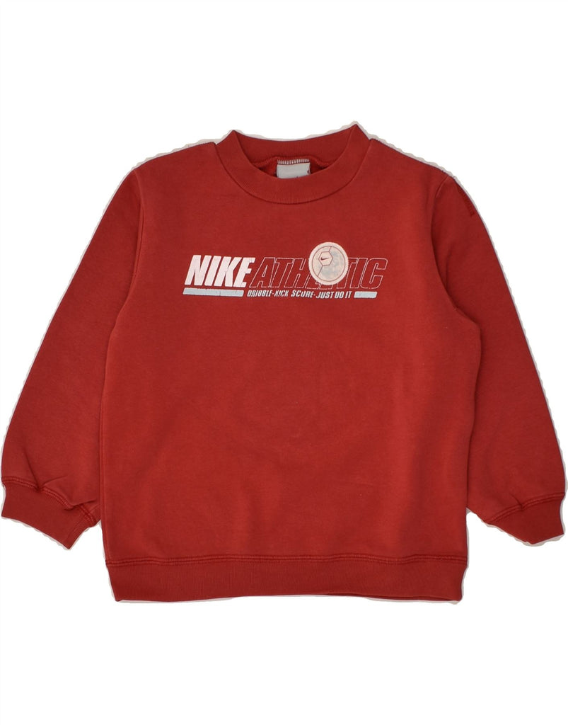 NIKE Boys Graphic Sweatshirt Jumper 4-5 Years Small  Red Cotton | Vintage Nike | Thrift | Second-Hand Nike | Used Clothing | Messina Hembry 