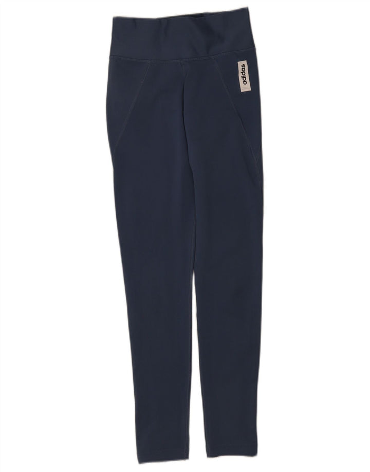 Adidas Womens Climalite Leggings UK 4/6 XS  Blue Polyester