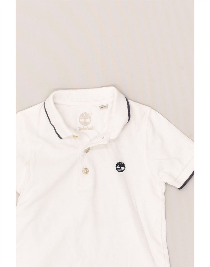 TIMBERLAND Boys Polo Shirt 3-4 Years White Cotton | Vintage Timberland | Thrift | Second-Hand Timberland | Used Clothing | Messina Hembry 