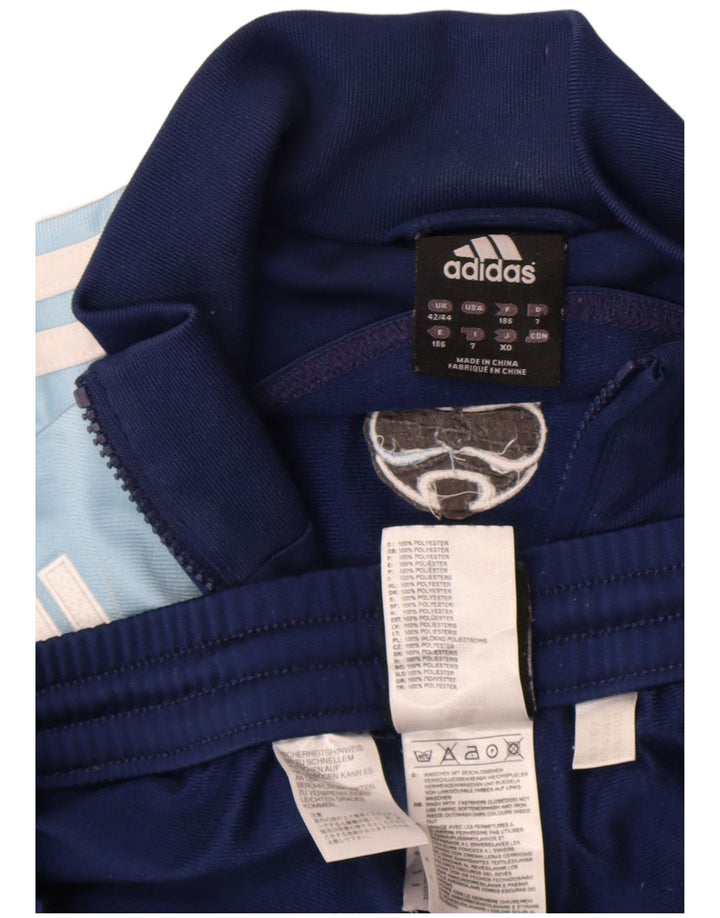Adidas Mens Full Tracksuit UK 42/44 Large Navy Blue Colourblock Polyester