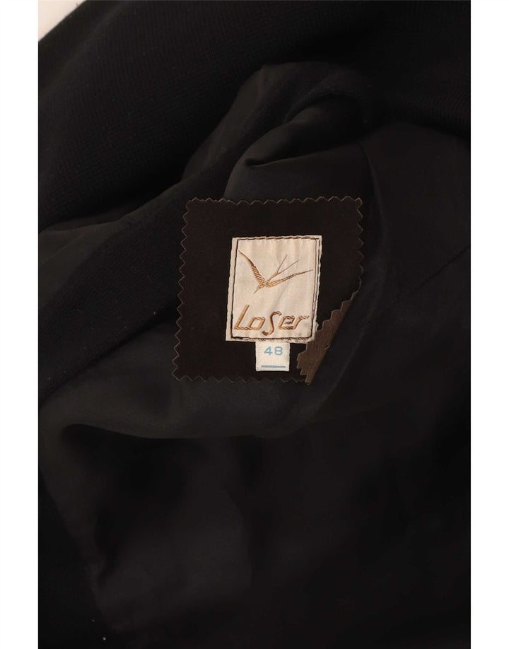 Vintage Womens Regular Fit Bomber Jacket IT 48 Medium Brown Colourblock