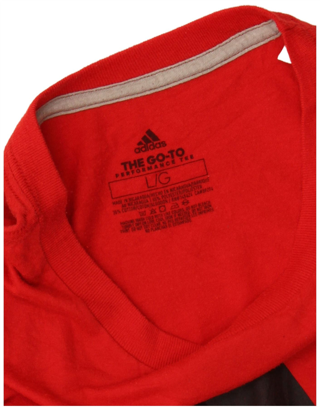 ADIDAS Mens Graphic T-Shirt Top Large Red Polyester