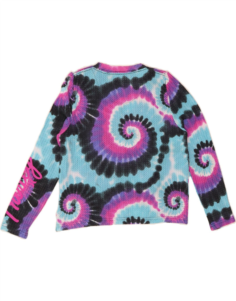 HURLEY Girls Sweatshirt Jumper 10-11 Years Medium Multicoloured Tie Dye Vintage Hurley and Second-Hand Hurley from Messina Hembry 