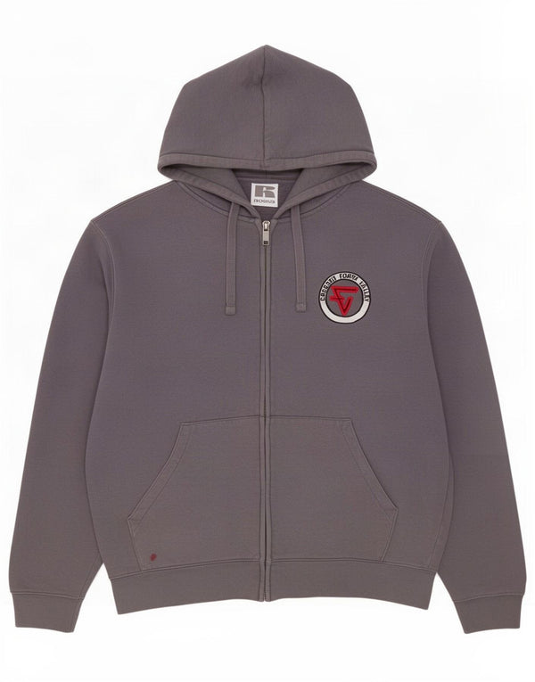 Russell Athletic Mens Zip Hoodie Sweater Medium Grey Cotton
