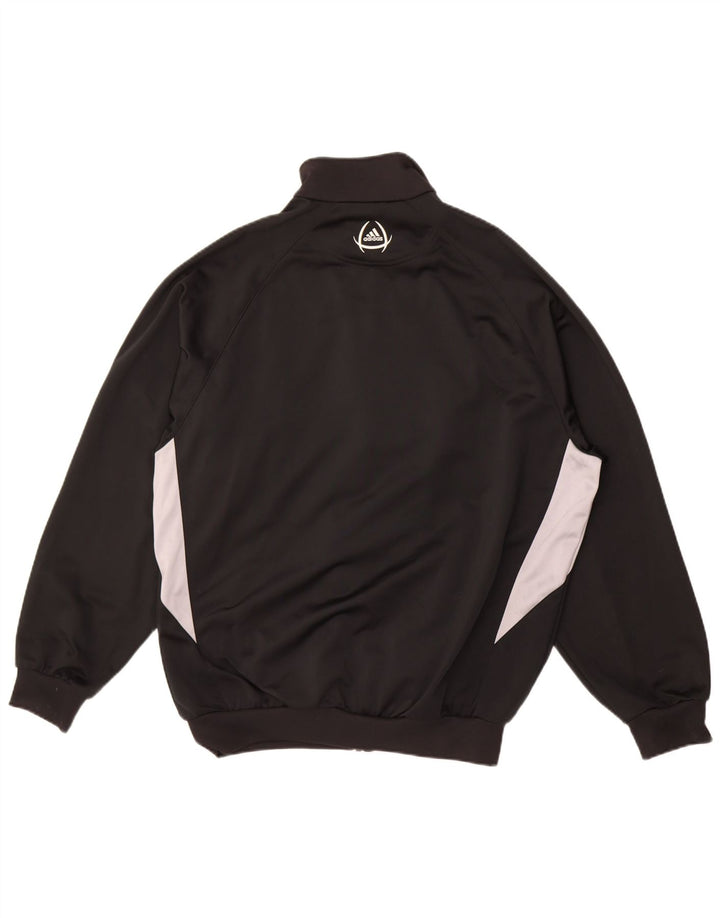 Adidas Mens Tracksuit Top Jacket UK 42/44 Large Black Colourblock Polyester