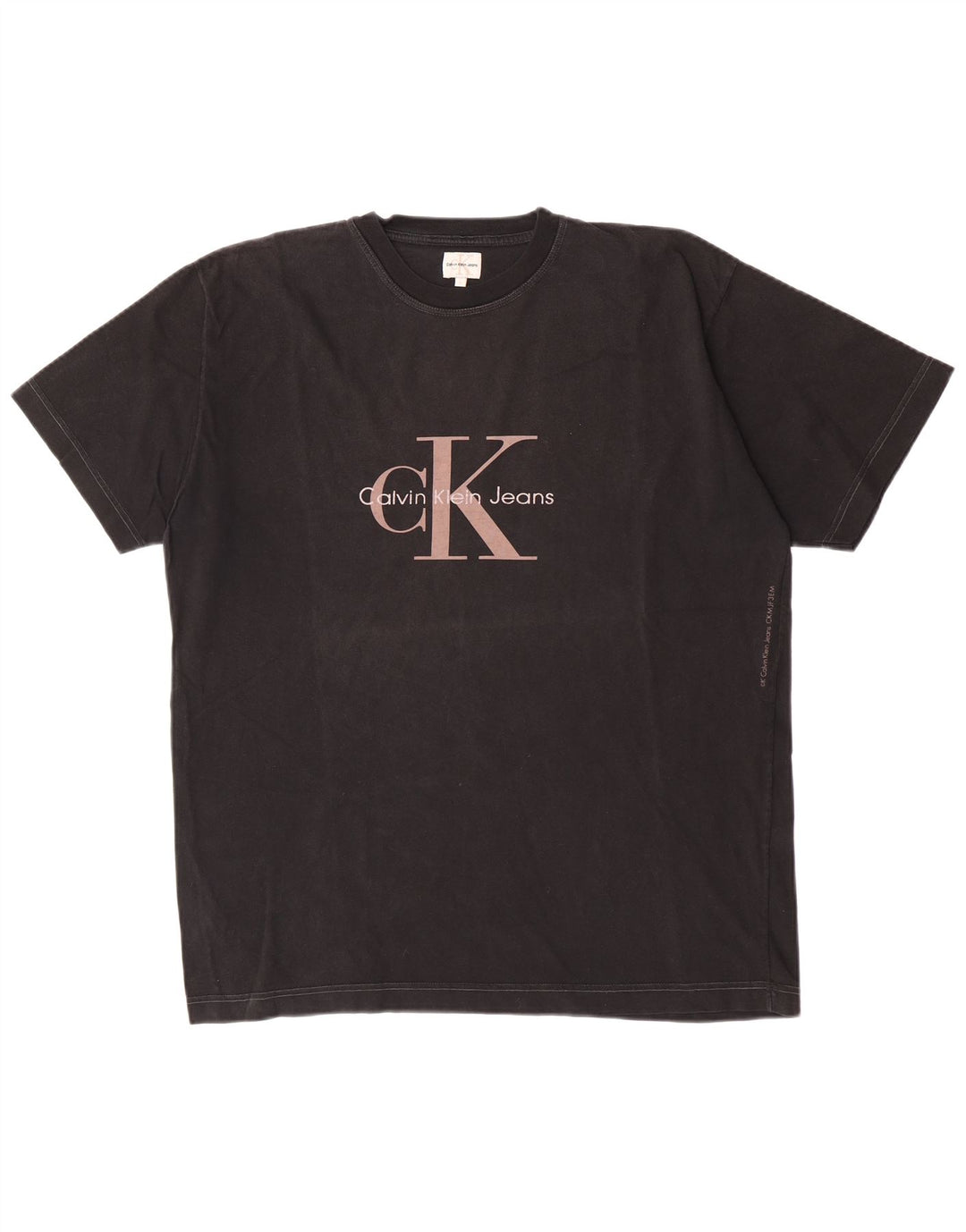 Calvin Klein Jeans Mens Graphic T-Shirt Top Large Black