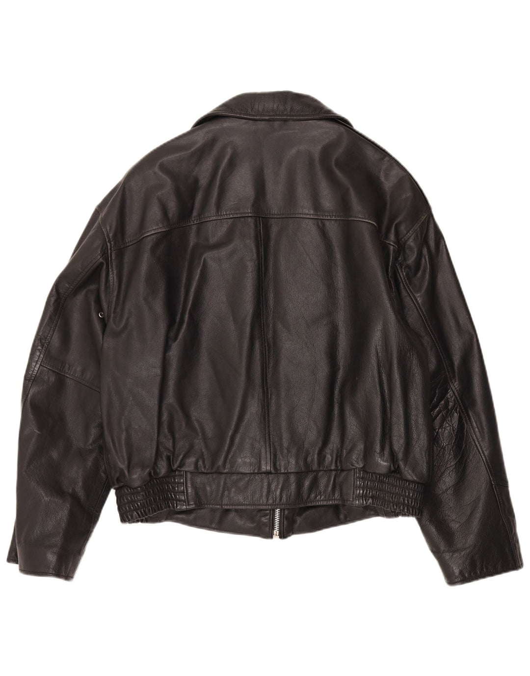 Alan Gordon Mens Leather Bomber Jacket UK 38 Medium Black