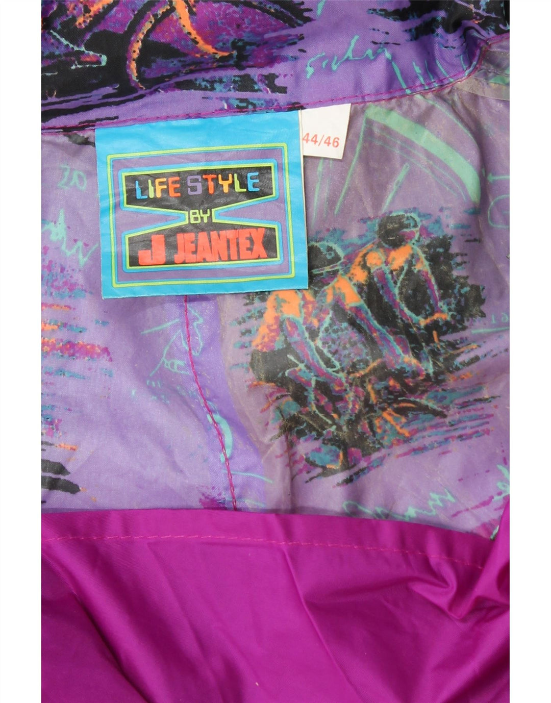 J JEANTEX Mens Pullover Hooded Rain Jacket UK 44/46 2XL Purple Colourblock