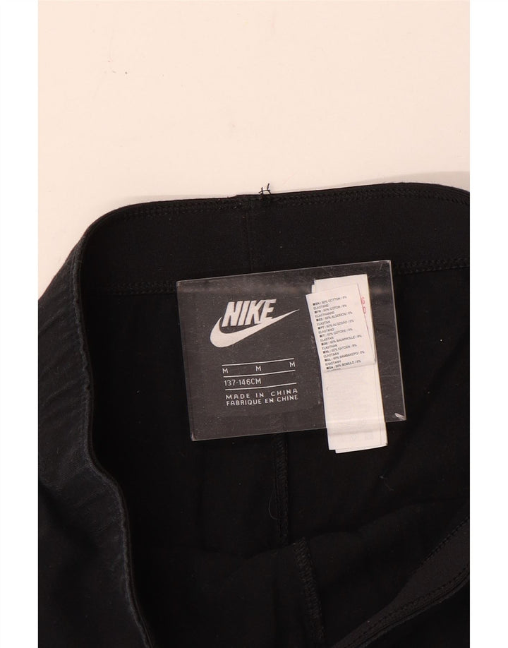 Nike Girls Graphic Leggings 10-11 Years Medium Black Cotton