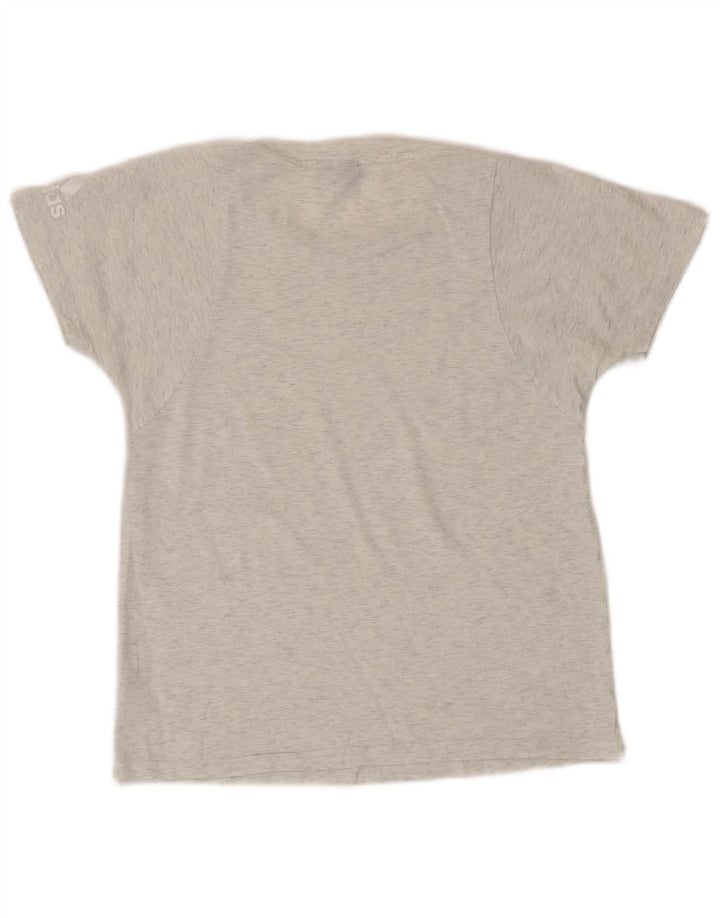 Adidas Womens T-Shirt Top UK 12 Medium Grey Cotton