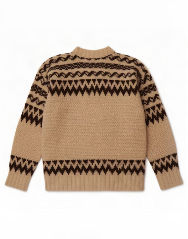 Vintage Womens Crew Neck Jumper Sweater UK 14 Medium Off White Fair Isle