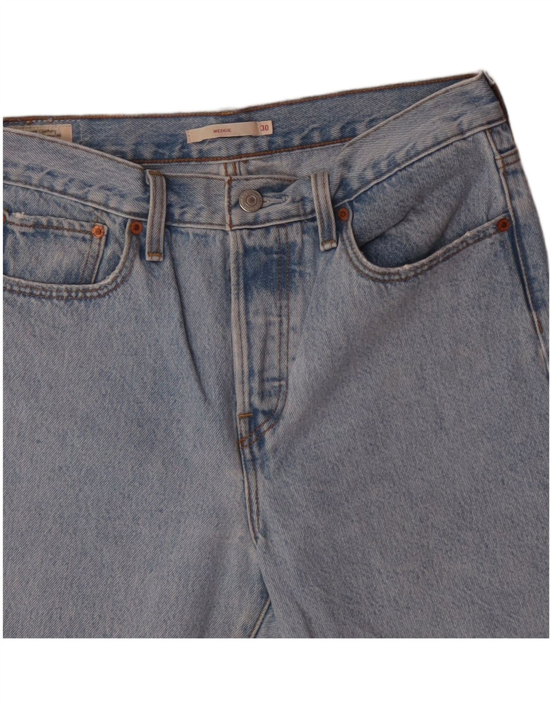LEVI'S Womens Wedgie Denim Shorts W30 Medium Blue Cotton
