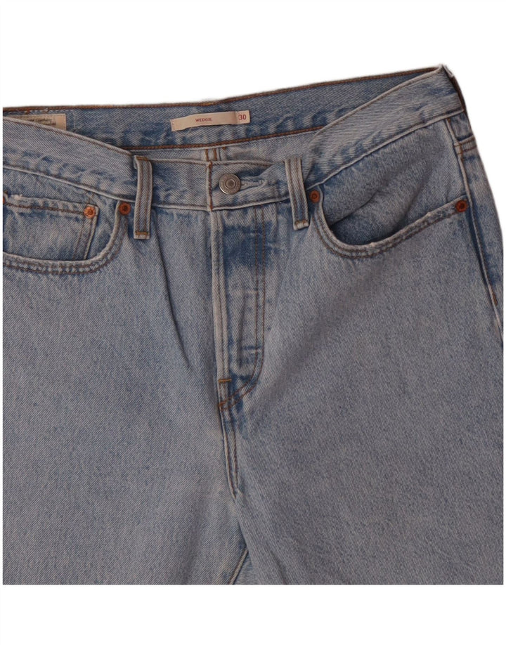 LEVI'S Womens Wedgie Denim Shorts W30 Medium Blue Cotton