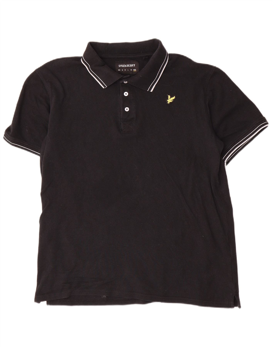 Lyle & Scott Mens Polo Shirt 2XL Black Cotton