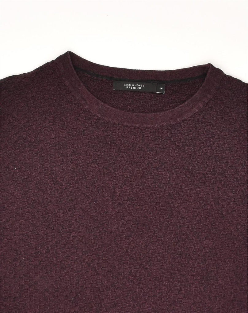 JACK & JONES Mens Premium Crew Neck Jumper Sweater Medium Burgundy Cotton | Vintage Jack & Jones | Thrift | Second-Hand Jack & Jones | Used Clothing | Messina Hembry 