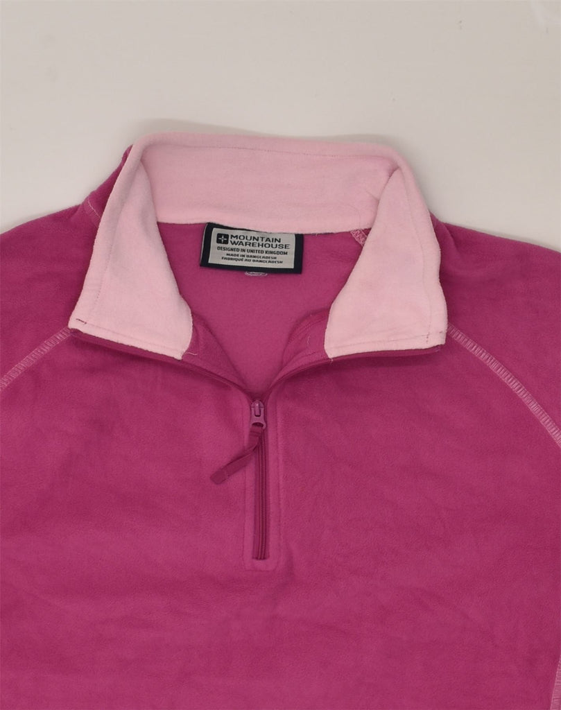 MOUNTAIN WAREHOUSE Womens Zip Neck Fleece Jumper UK 16 Large Pink | Vintage Mountain Warehouse | Thrift | Second-Hand Mountain Warehouse | Used Clothing | Messina Hembry 