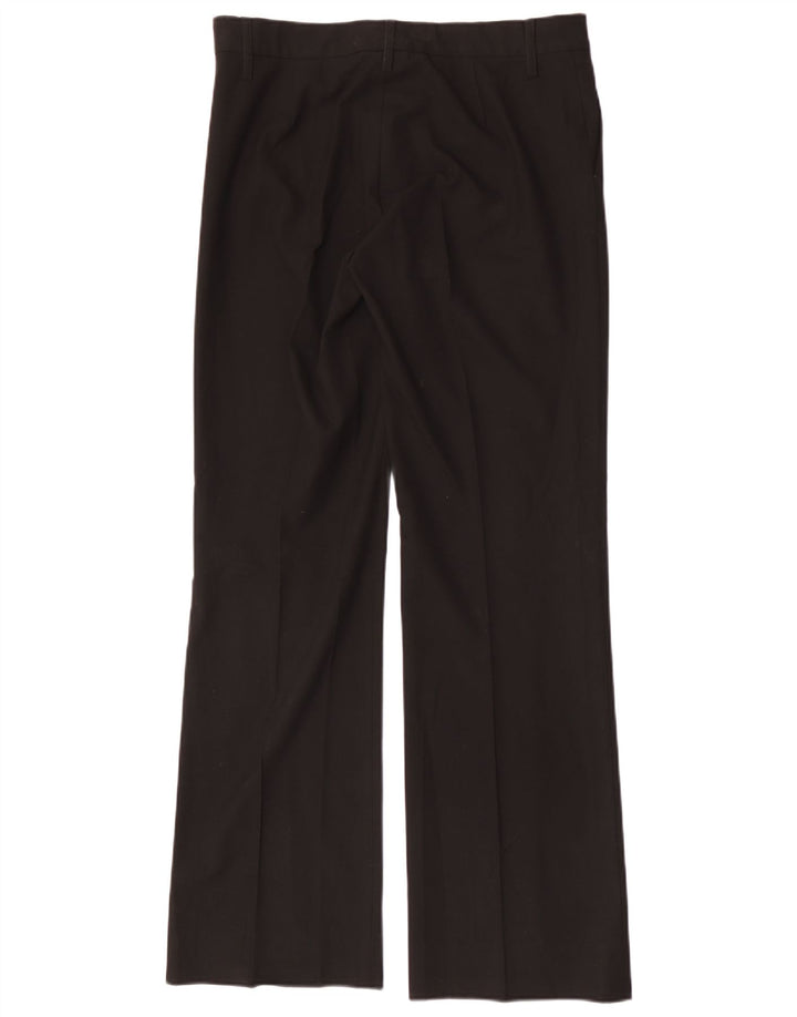 Zara Womens Straight Casual Trousers Large W32 L33 Black Polyester