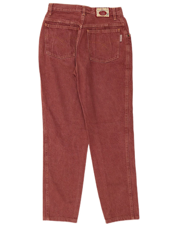 Stefanel Womens Tapered Jeans IT 44 Medium W30 L30 Burgundy Cotton