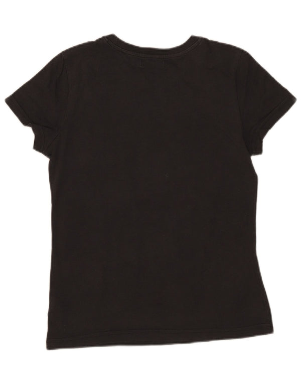 Adidas Womens Graphic T-Shirt Top IT 40 Small Black Cotton