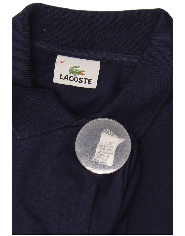 LACOSTE Womens Polo Shirt Size 38 Medium Navy Blue Cotton