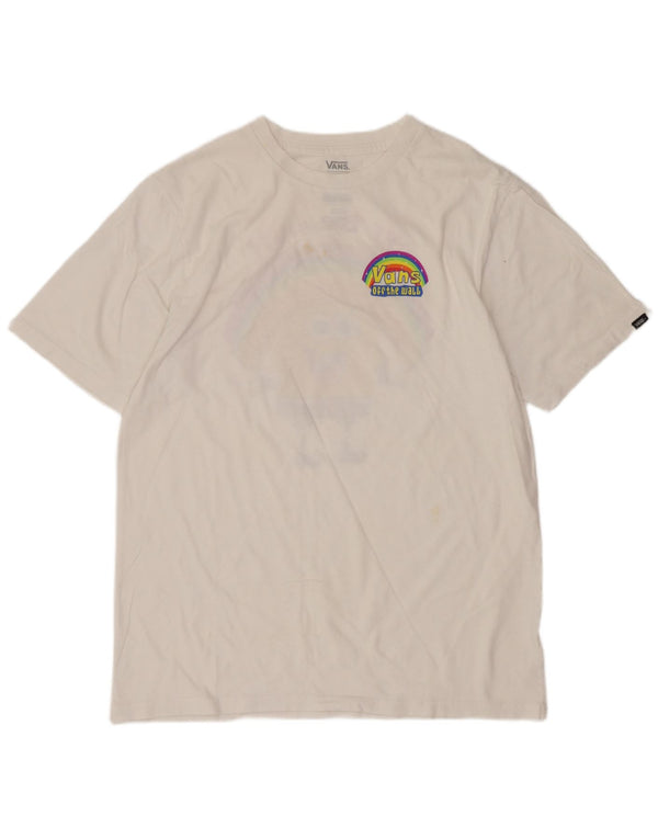 Vans Girls Classic Fit Graphic T-Shirt Top 14-15 Years XL White Cartoon