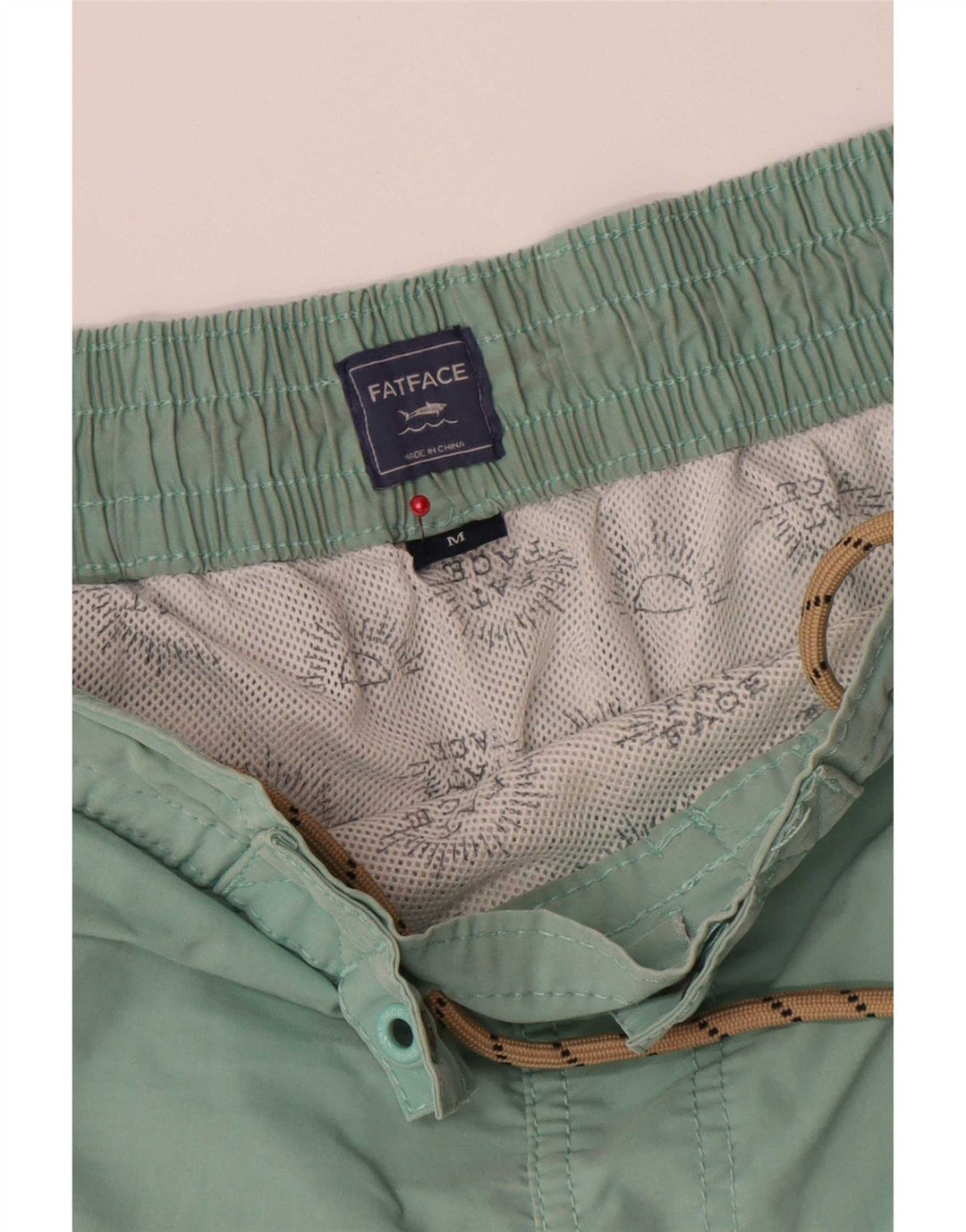 Fat Face Mens Swimming Shorts Medium Green Cotton