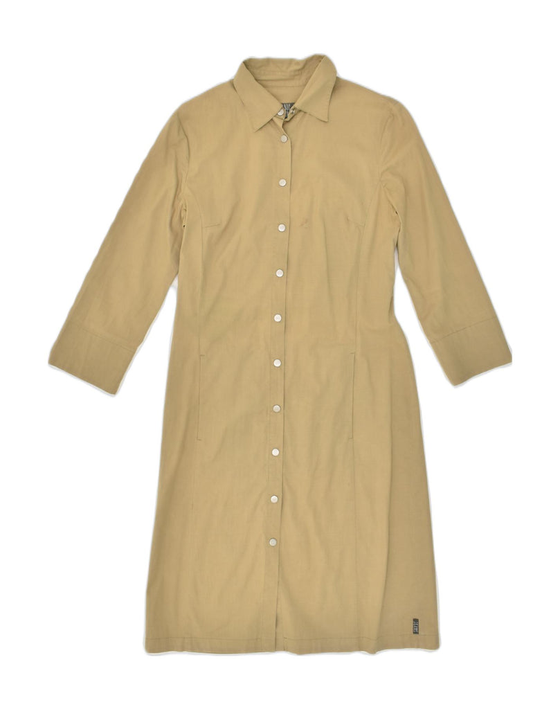 LES COPAINS Womens Long Sleeve Shirt Dress IT 42 Medium Khaki Cotton | Vintage Les Copains | Thrift | Second-Hand Les Copains | Used Clothing | Messina Hembry 