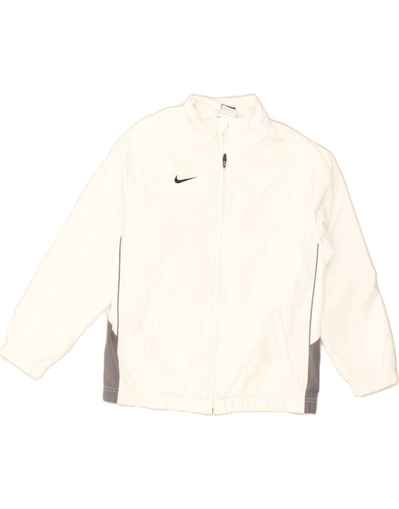 NIKE Womens Tracksuit Top Jacket UK 16 Large White Polyacrylic | Vintage Nike | Thrift | Second-Hand Nike | Used Clothing | Messina Hembry 