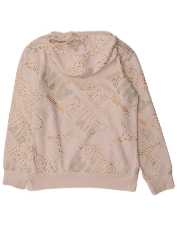 JORDAN Boys Graphic Hoodie Jumper 13-14 Years XL White Cotton