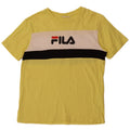 Fila Mens Graphic T-Shirt Top Medium Yellow Colourblock Cotton