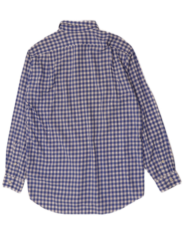 Polo Ralph Lauren Mens Lowell Shirt Medium Blue Gingham Cotton