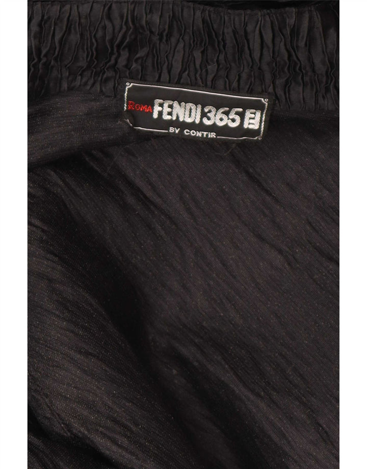 Fendi Womens Open Overcoat UK 18 XL Black
