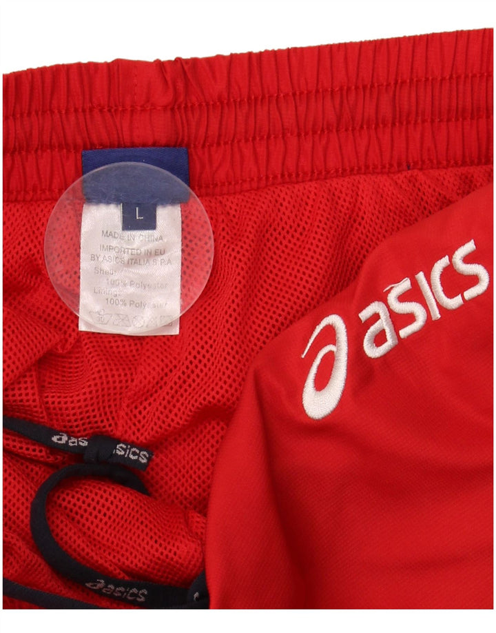 ASICS Womens Tracksuit Trousers UK 14 Large  Red Polyester