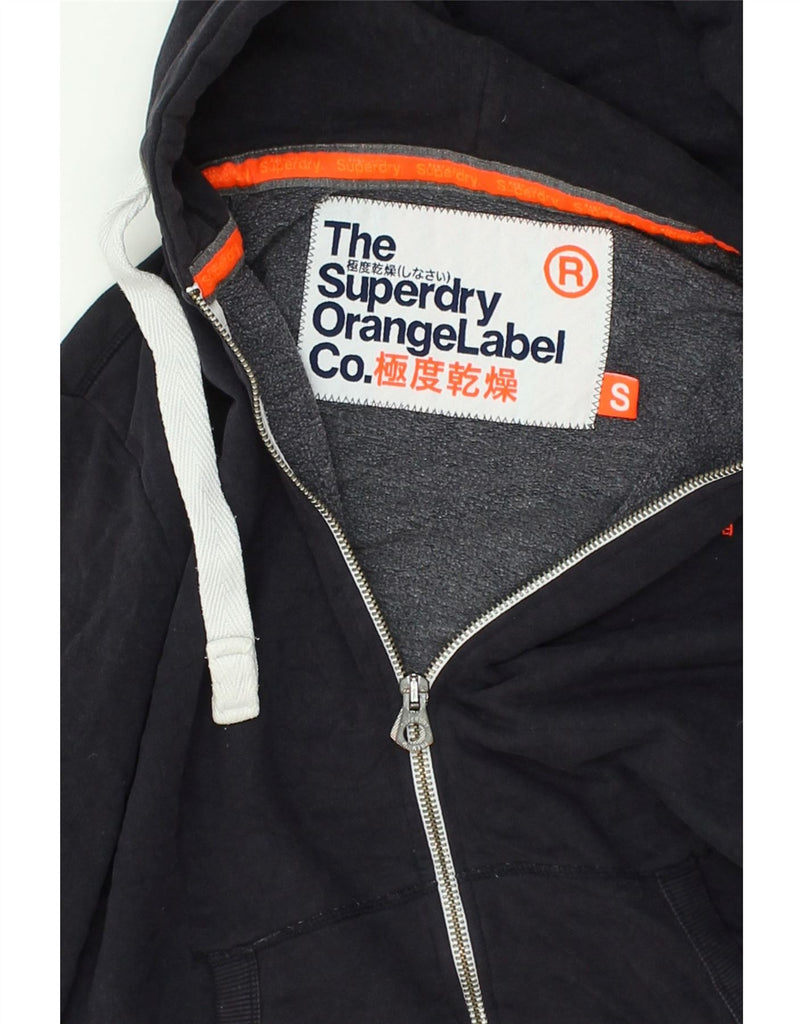 SUPERDRY Mens Graphic Zip Hoodie Sweater Small Navy Blue Cotton | Vintage Superdry | Thrift | Second-Hand Superdry | Used Clothing | Messina Hembry 