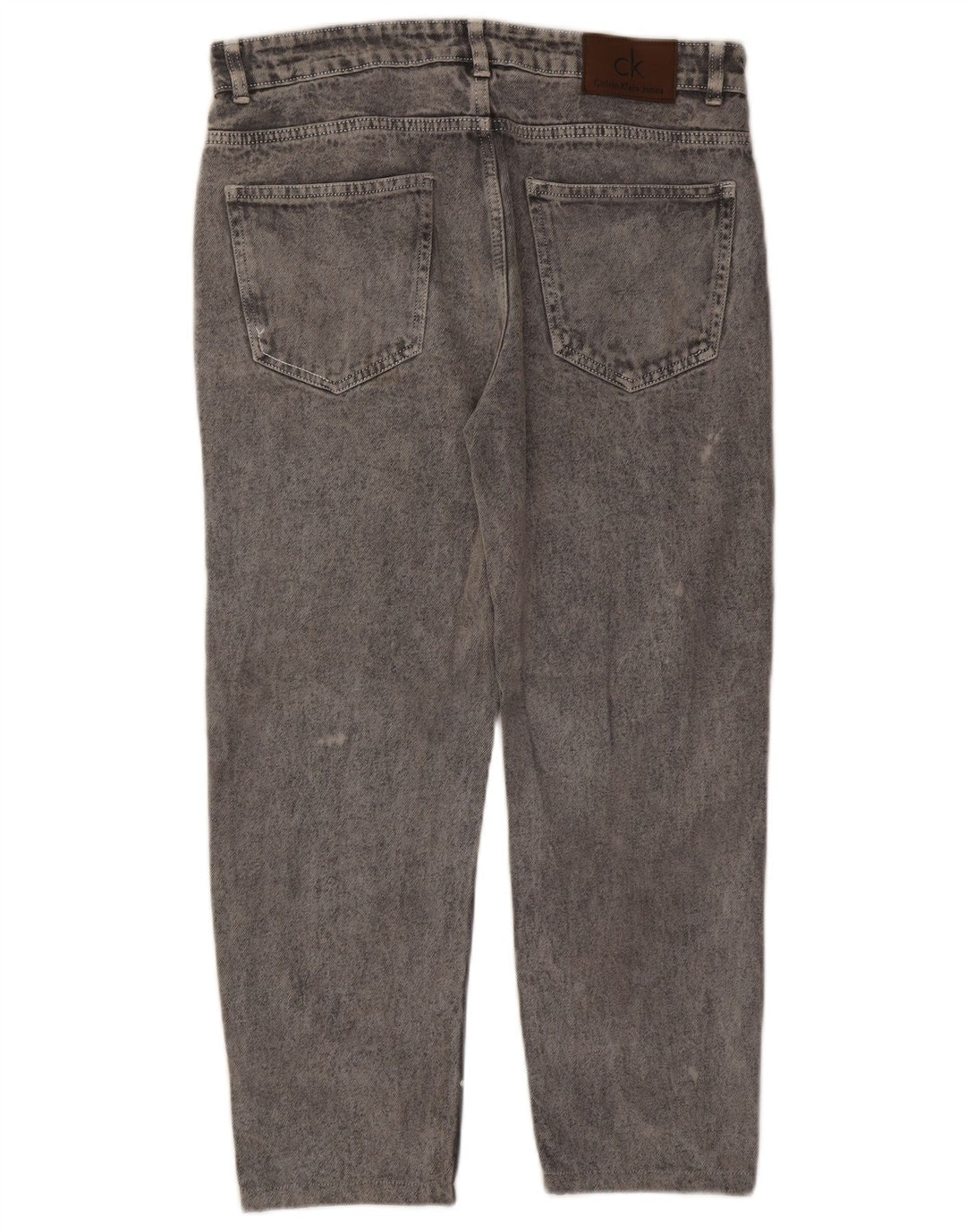 CALVIN KLEIN Mens Distressed Cropped Jeans W34 L25 Grey