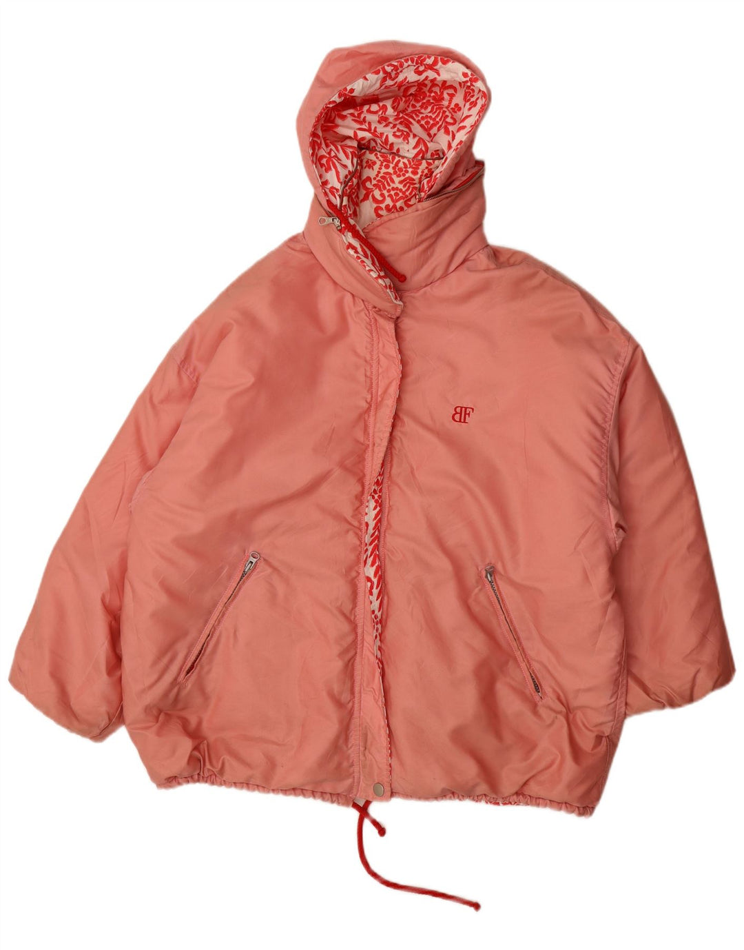 Belfe & Belfe Womens Oversized Reversible Jacket IT 44 Medium Pink Floral