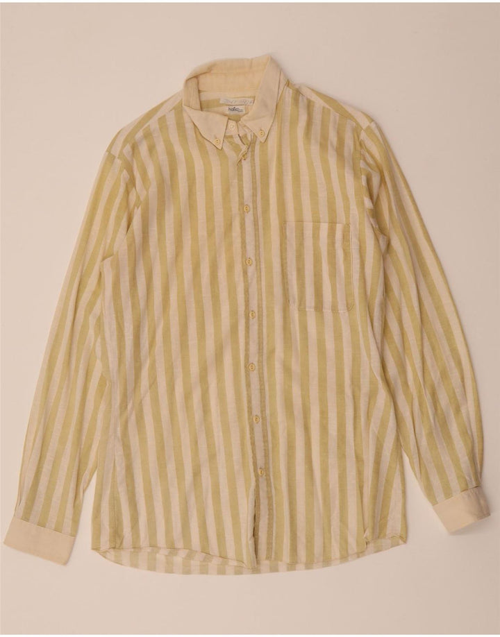 VINTAGE Mens Shirt Small Yellow Striped Vintage Vintage and Second-Hand Vintage from Messina Hembry 