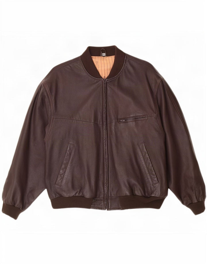 Vintage Mens Leather Jacket UK 42 XL Brown