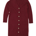 Massimo Dutti Womens Longline Cardigan Sweater UK 14 Medium Burgundy