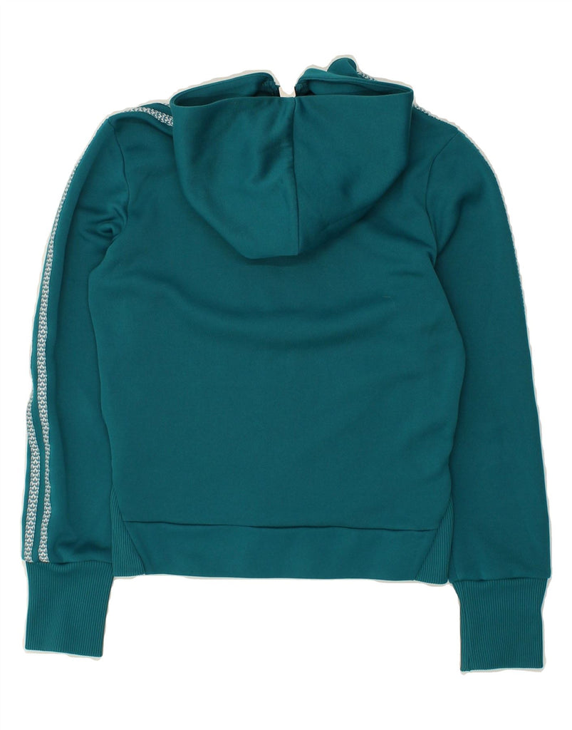 ADIDAS Womens Zip Hoodie Sweater EU 36 Small Turquoise Polyester | Vintage Adidas | Thrift | Second-Hand Adidas | Used Clothing | Messina Hembry 