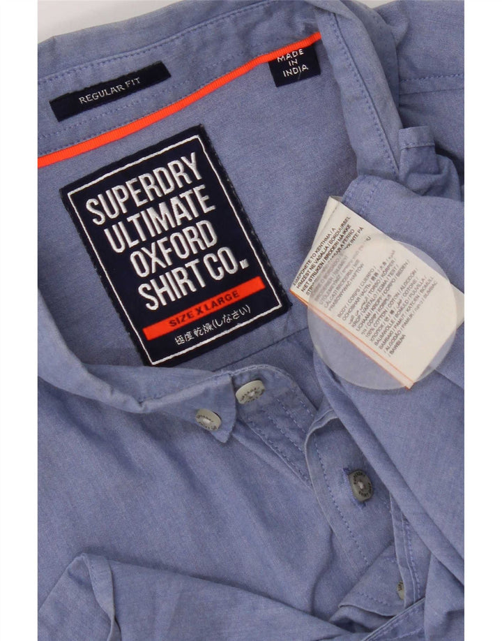 Superdry Womens Short Sleeve Regular Fit Shirt XL Blue Cotton