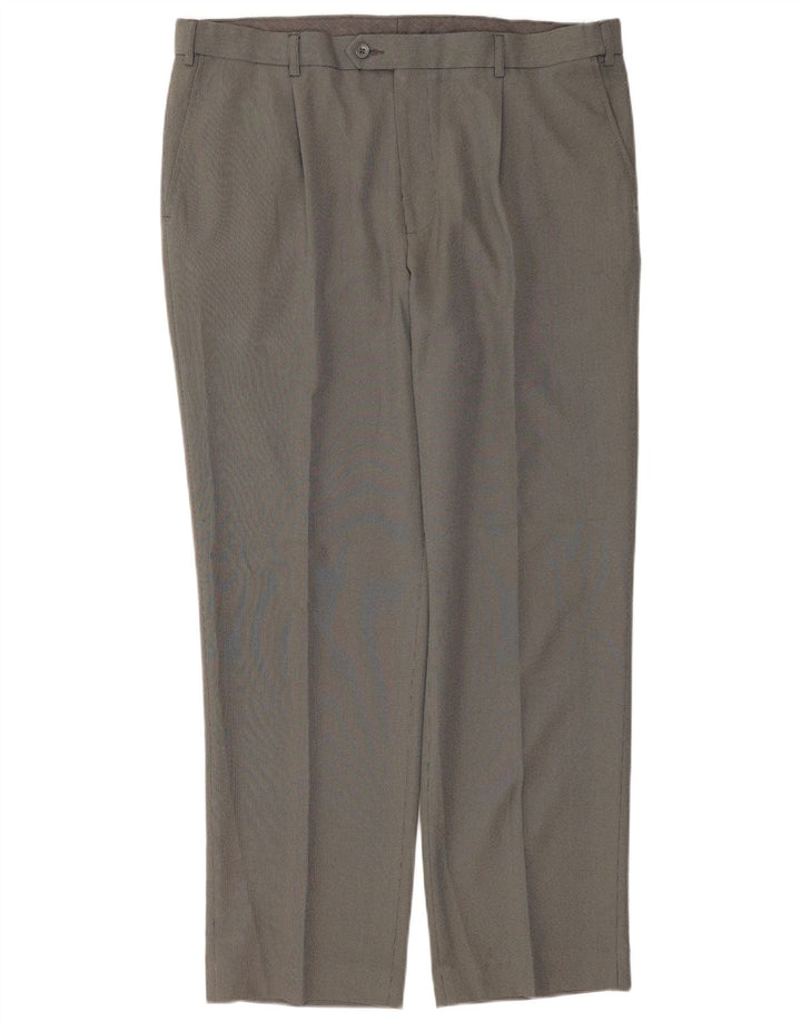 Marks & Spencer Mens Regular Fit Suit Trousers W38 L31 Grey Polyester