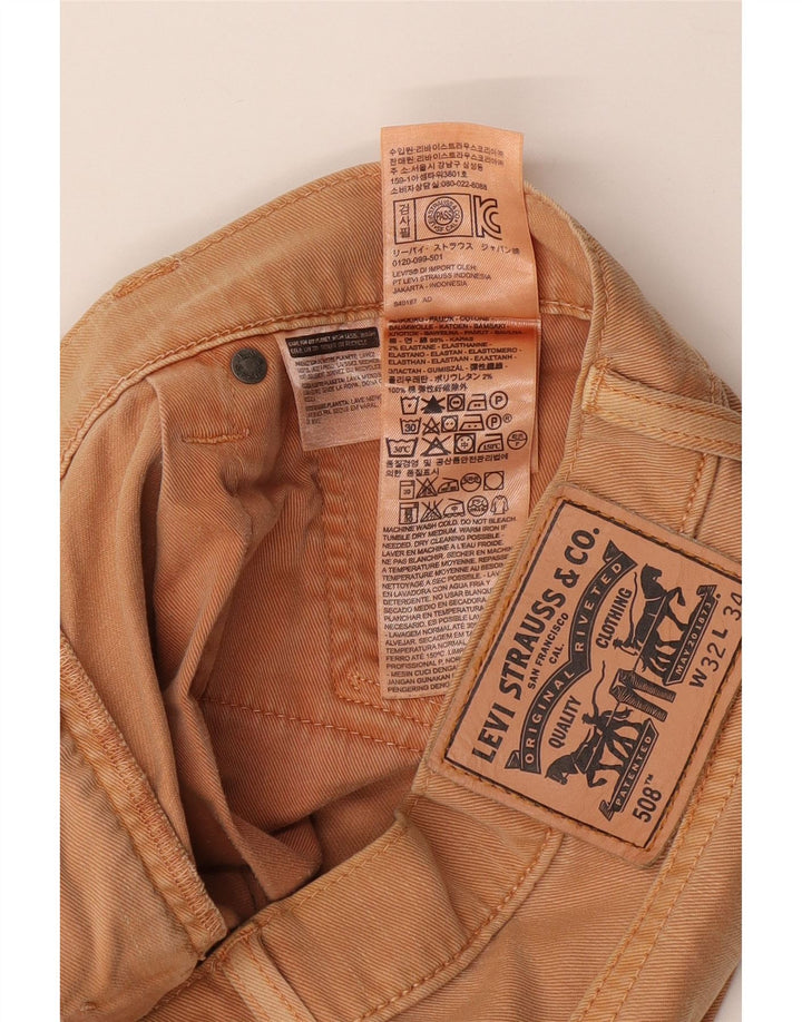 Levi's Mens Regular Fit Tapered Jeans W32 L34 Beige Cotton