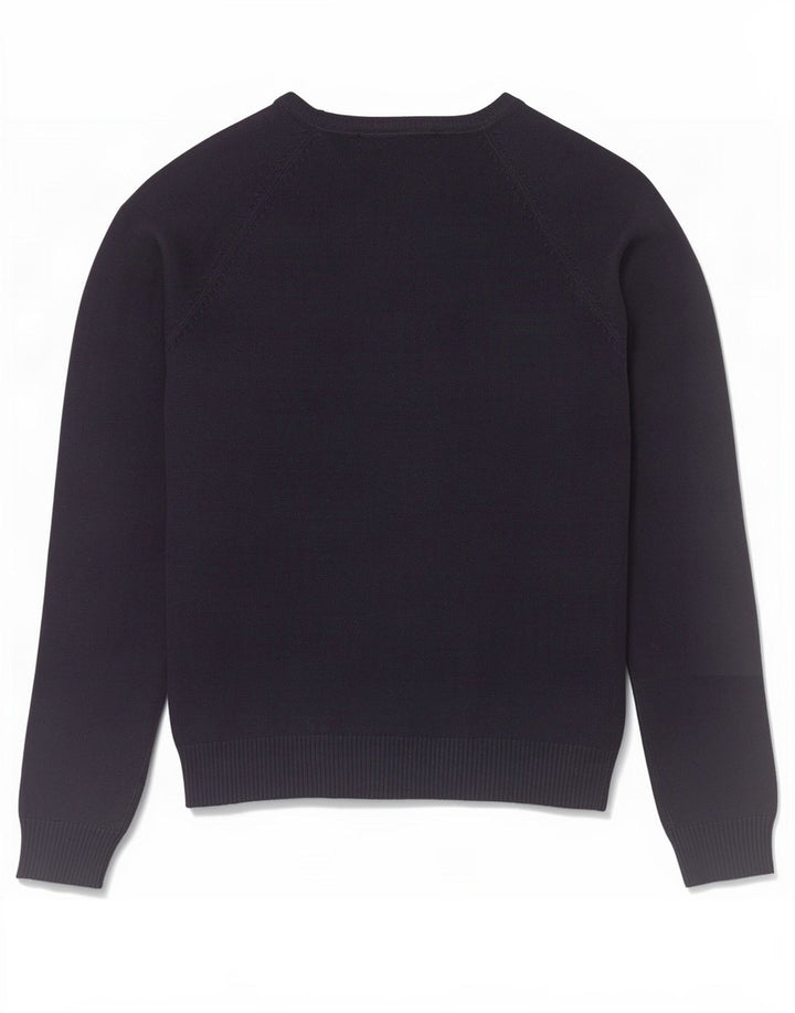 Zara Womens V-Neck Jumper Sweater UK 12 Medium Navy Blue