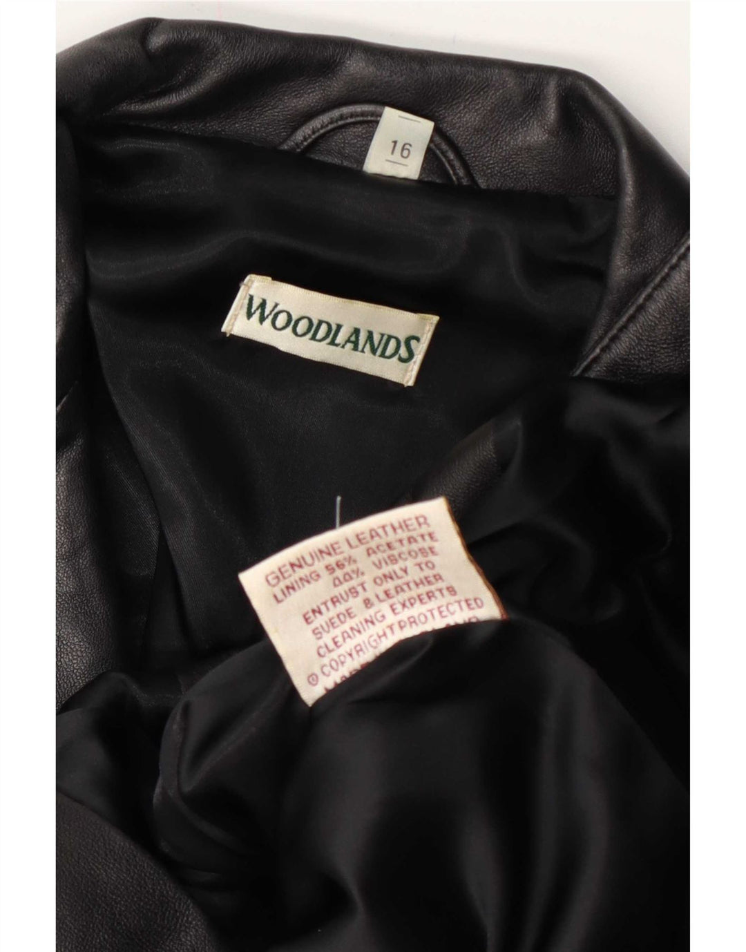 Sardar Womens Woodlands Leather Blazer Jacket UK 16 Large Black
