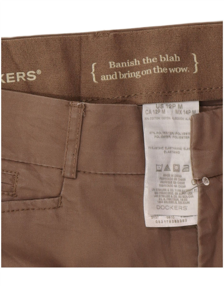 DOCKERS Womens Straight Casual Trousers US 12 Large W32 L28 Brown
