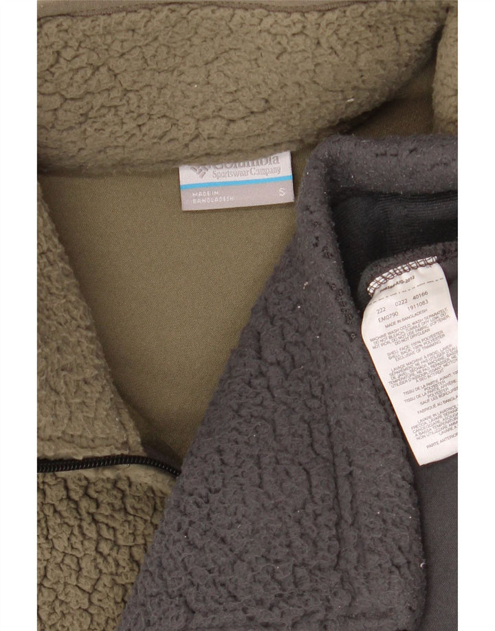 Columbia Mens Fleece Jacket UK 36 Small Khaki Colourblock Polyester