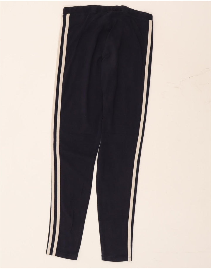 Adidas Womens Leggings UK 8 Small Navy Blue Cotton