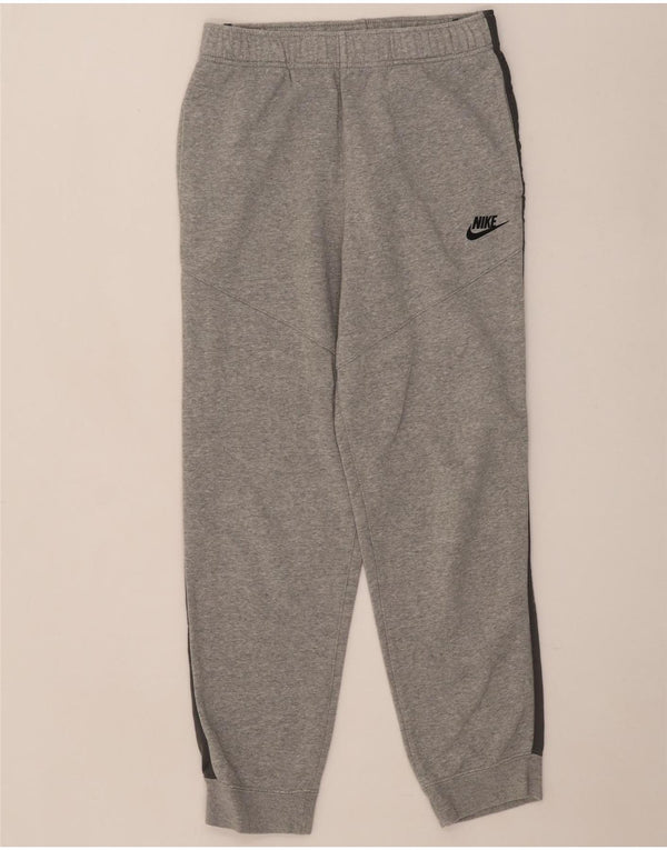 Nike Boys Tracksuit Trousers Joggers 13-14 Years XL Grey Colourblock Cotton